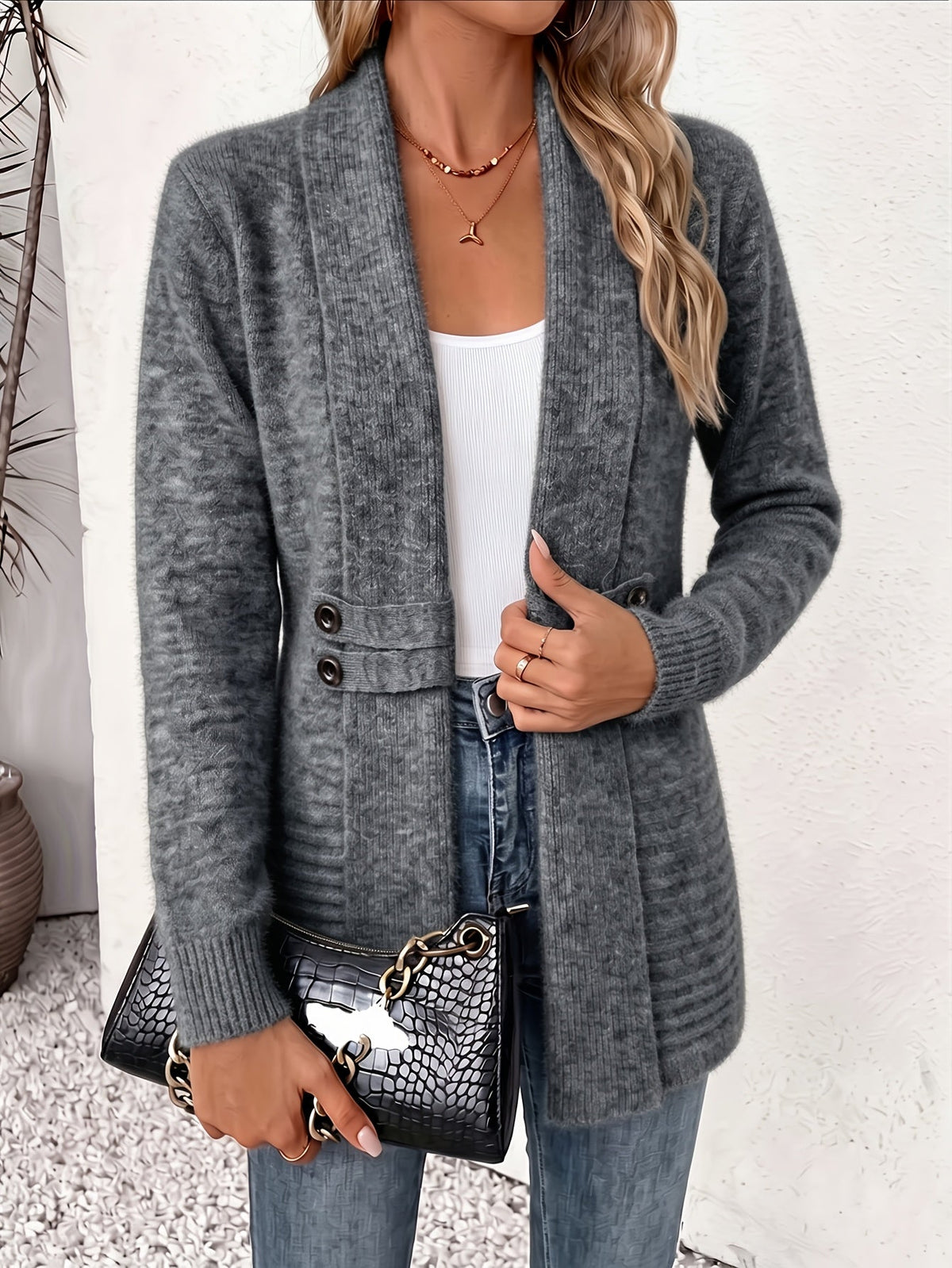 Xalviere™ | Elegant Open-Front Cardigan