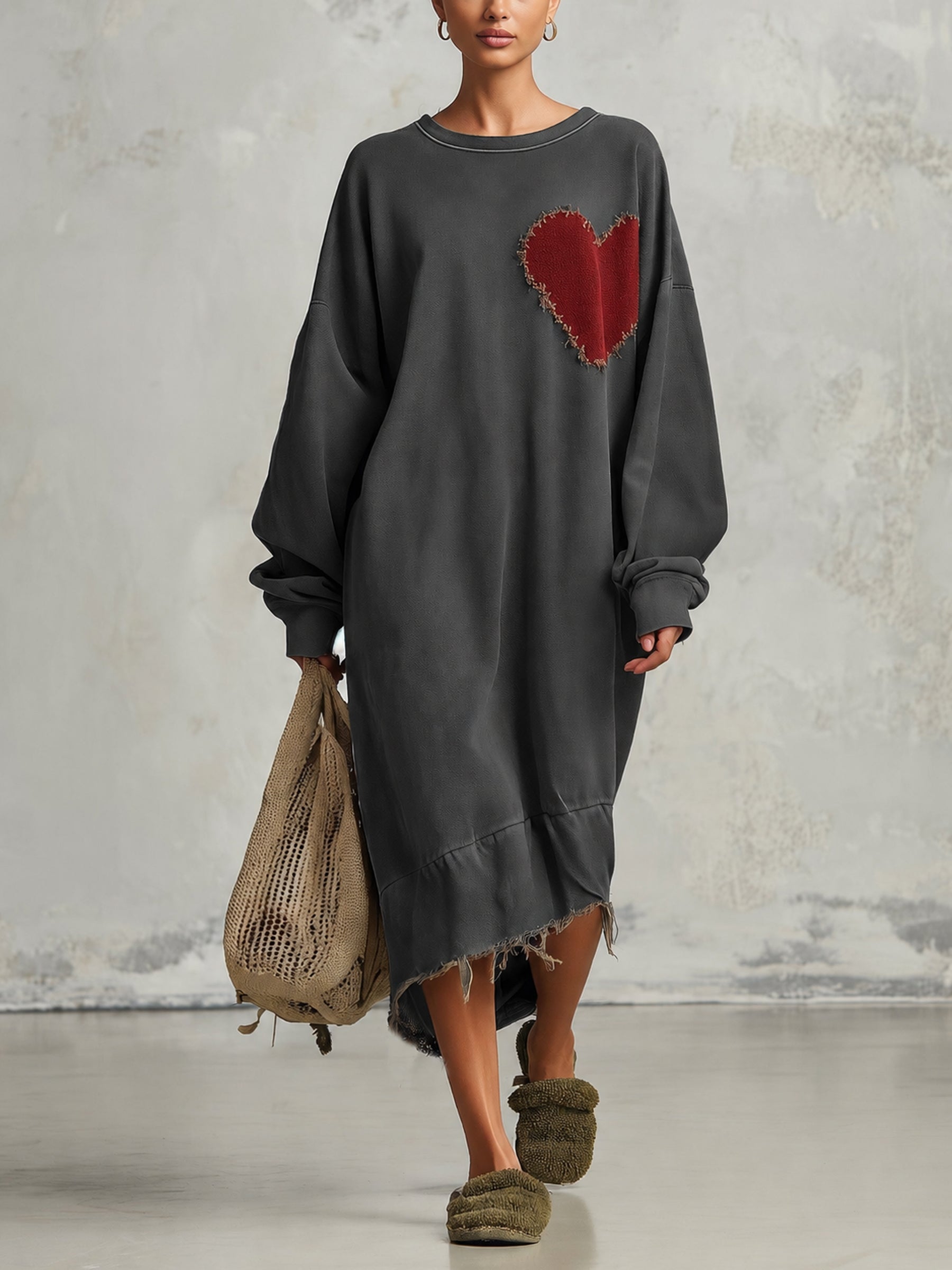Olivia™ | Heart Sweatshirt Dress
