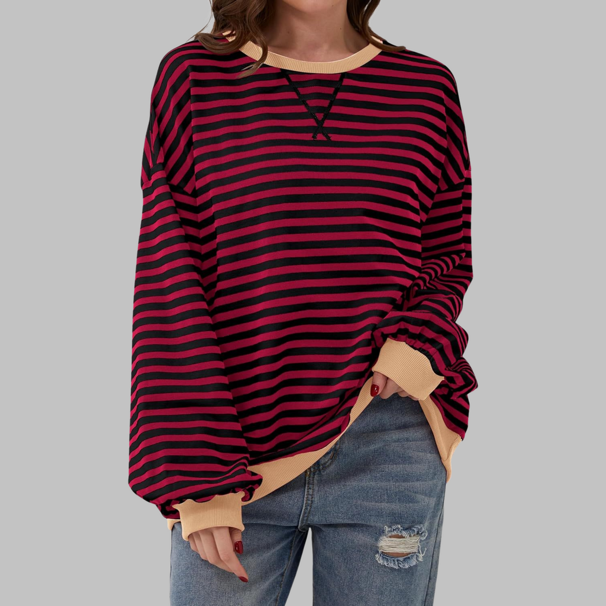 Callie™ | Relaxed Striped Crewneck Top