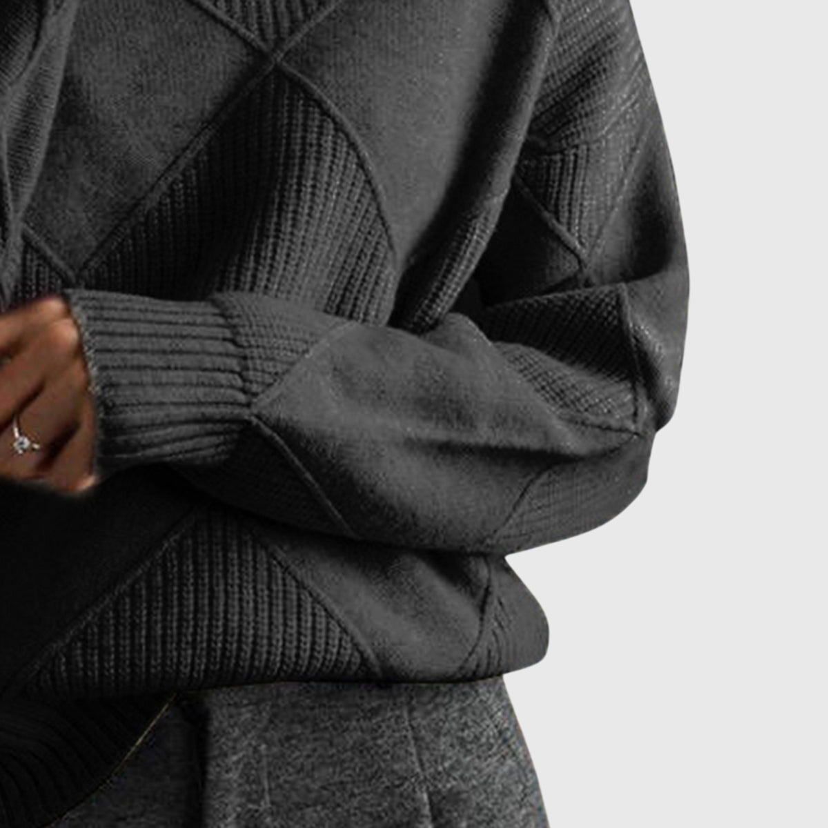 Annelise | Diamond-Knit Turtleneck