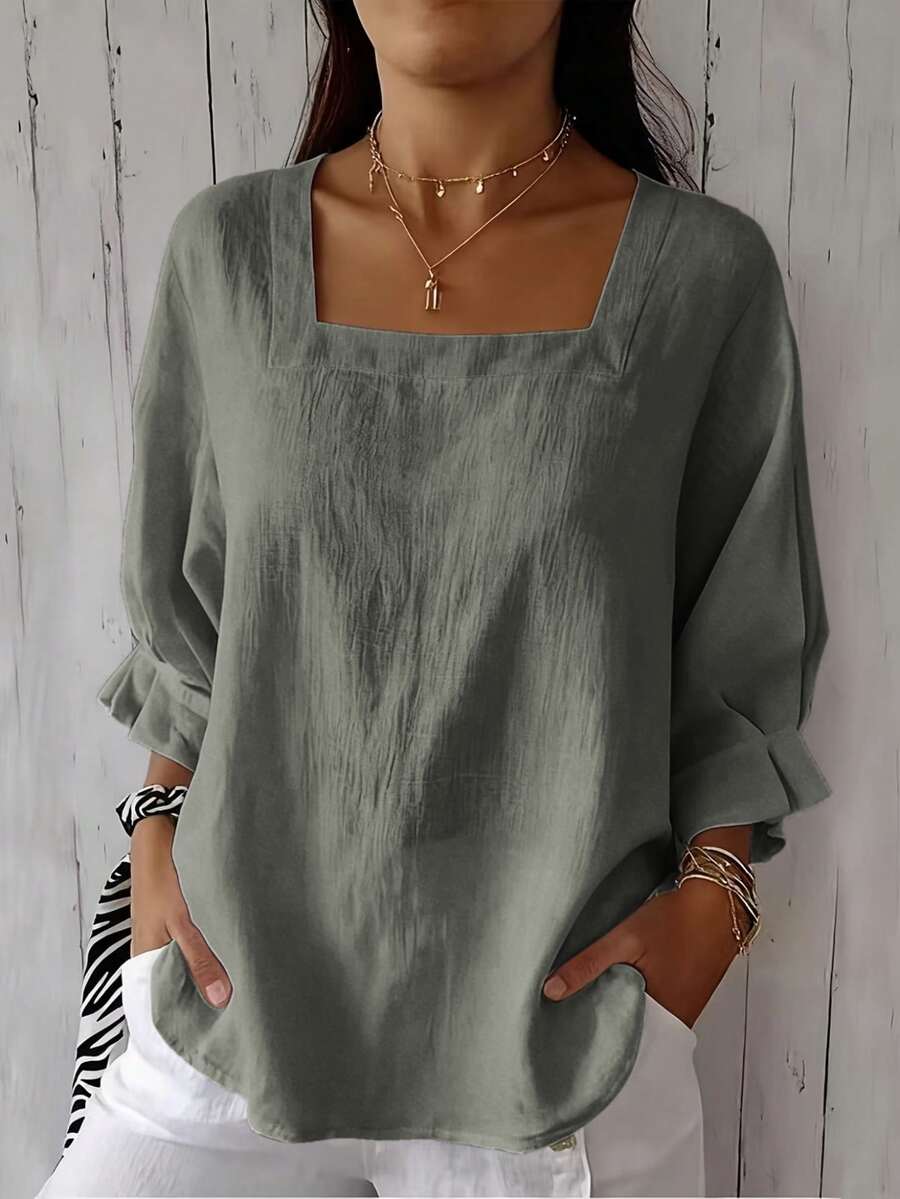 Sabrina - Relaxed Square Neckline Blouse