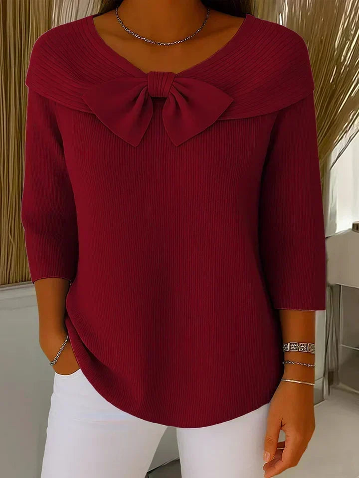 Wendy™ | Bow-Detail Crew-Neck Sweater