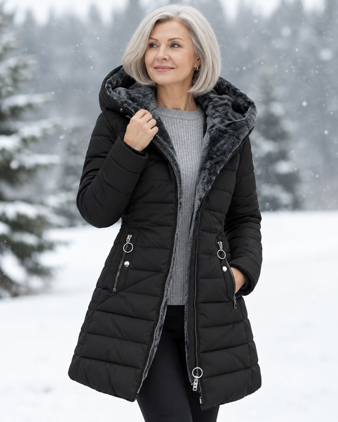 Marga™ | Long Quilted Hooded Winter Coat