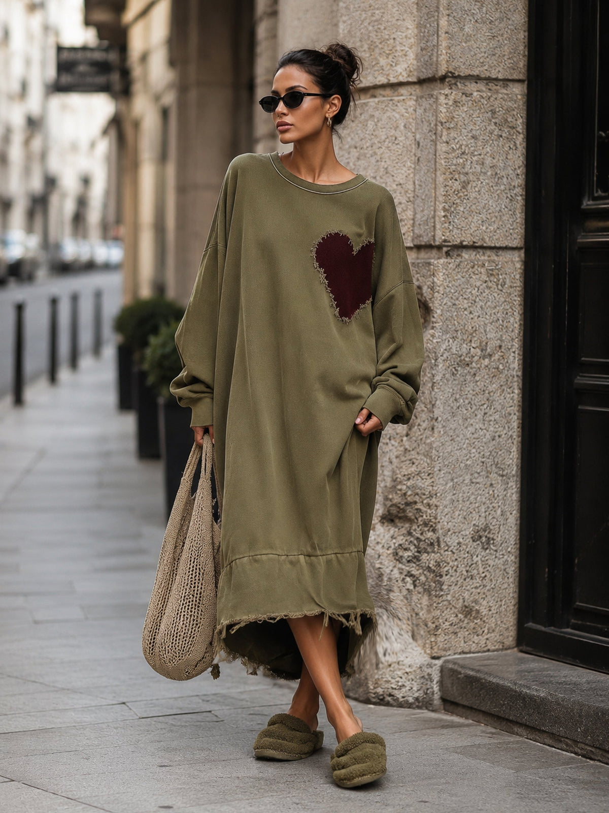 Olivia™ | Heart Sweatshirt Dress