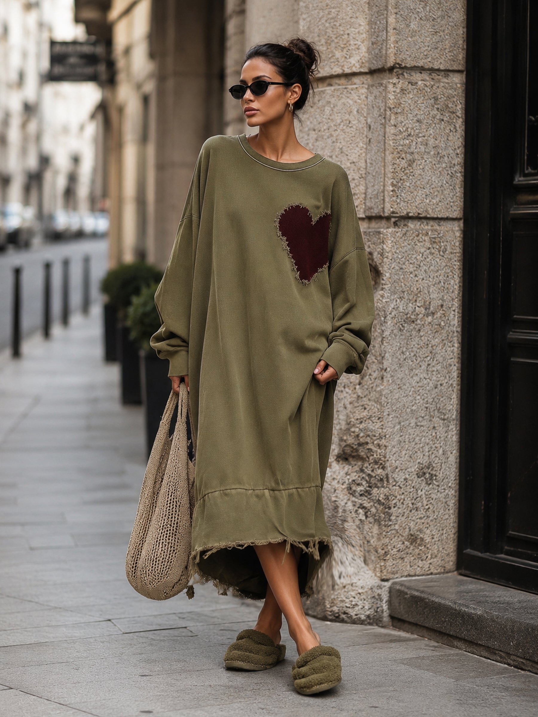Olivia™ | Heart Sweatshirt Dress
