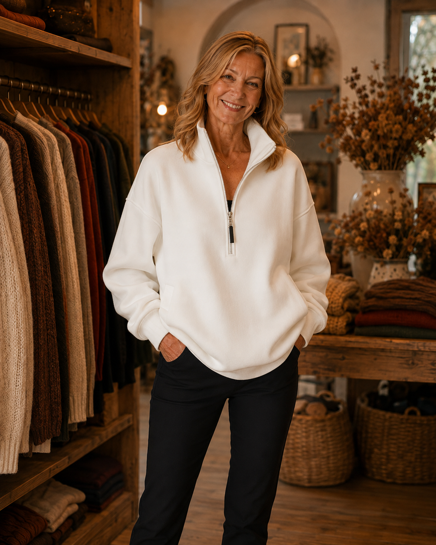 Oversized Half Zip Pullover Hoodie