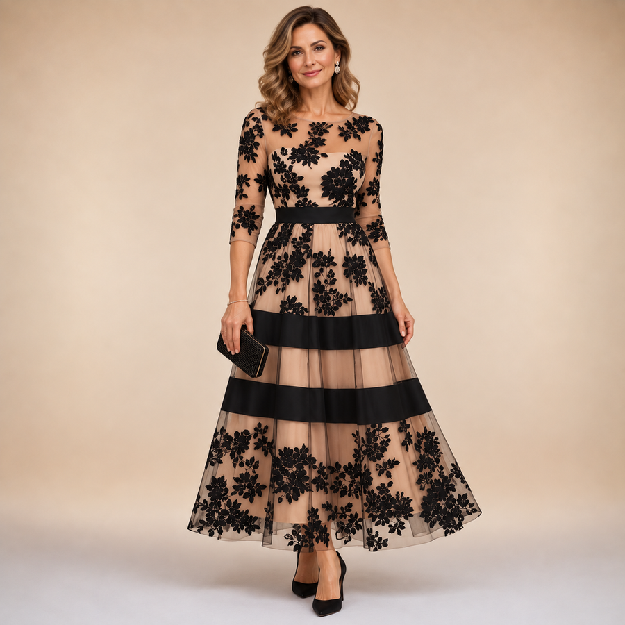 Adrielle | Elegant Floral Lace Dress