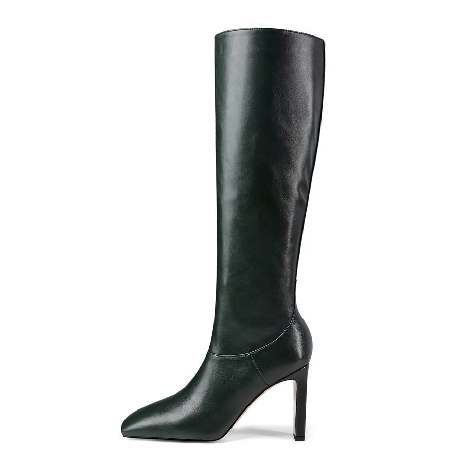 VogueStiletto | Elegant Knee-High Boots with Pointed Toe & Stiletto Heel