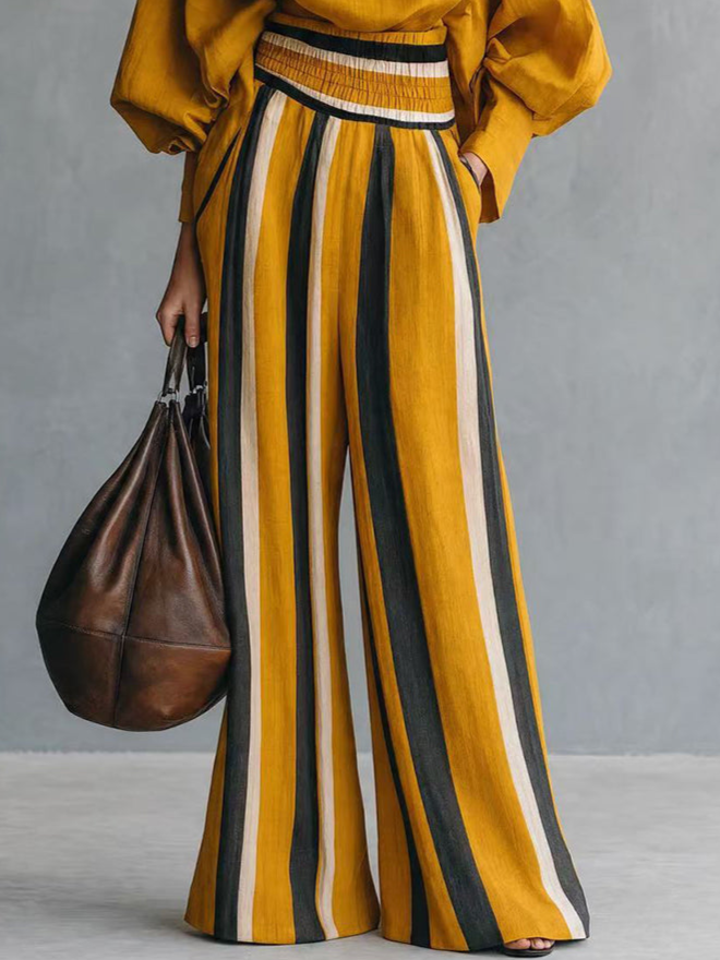 Marigold™ | Striped Wide-Leg Two-Piece Set
