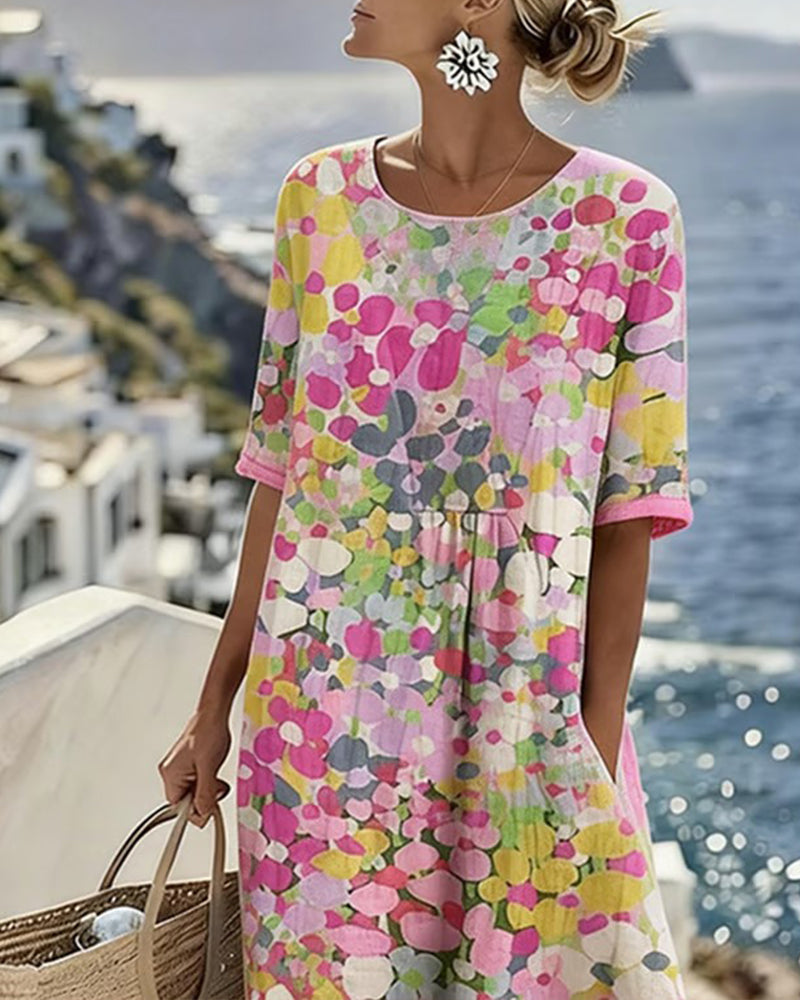Elena | Loose and Lightweight Floral Midi Dress