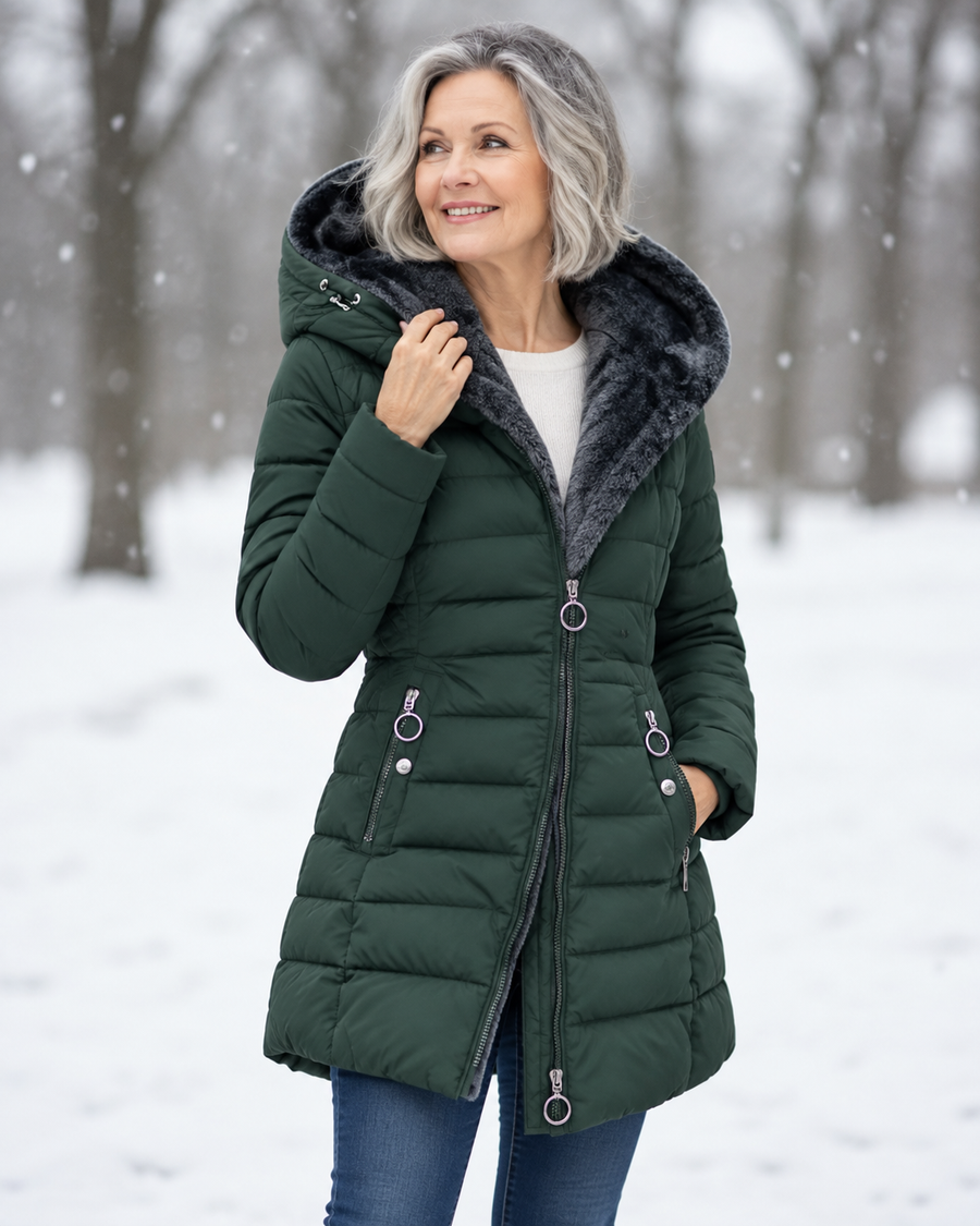 Marga™ | Long Quilted Hooded Winter Coat