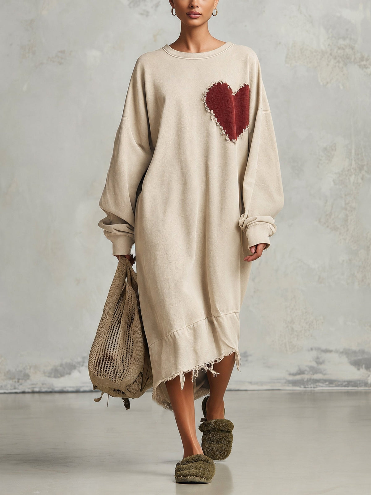 Olivia™ | Heart Sweatshirt Dress