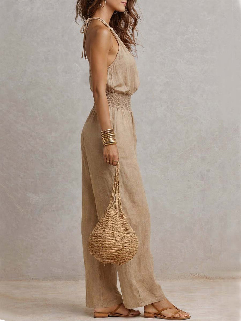 VALERIA | HALTER WIDE-LEG JUMPSUIT