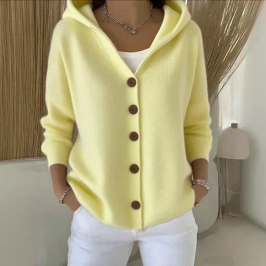 Meryl™ | Hooded Button-Front Knit Cardigan