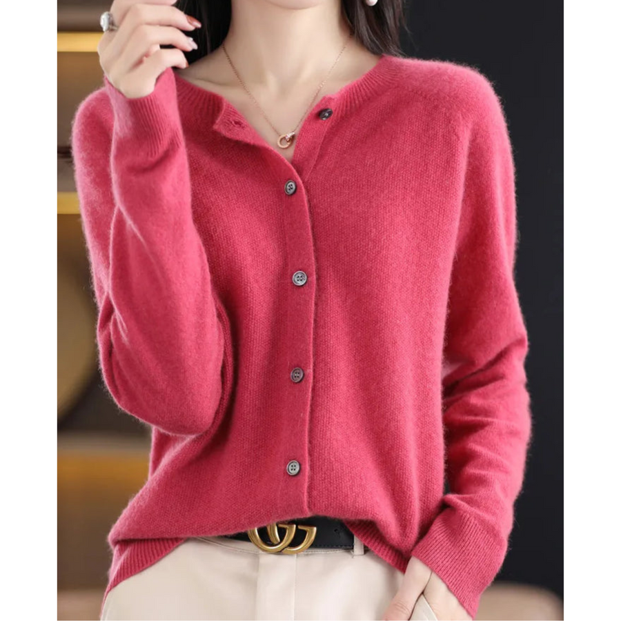 Jazlyn | Women’s Round Neck Relaxed Fit Cardigan