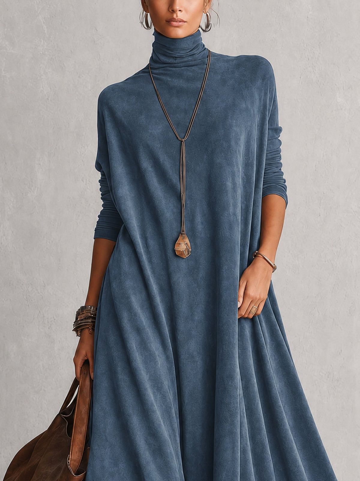Brunella™ Suede-Effect Lace-Hem Maxi Dress