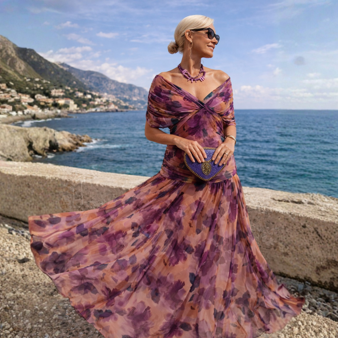 Mikaela™ | Tummy-Control Off-Shoulder Maxi Dress
