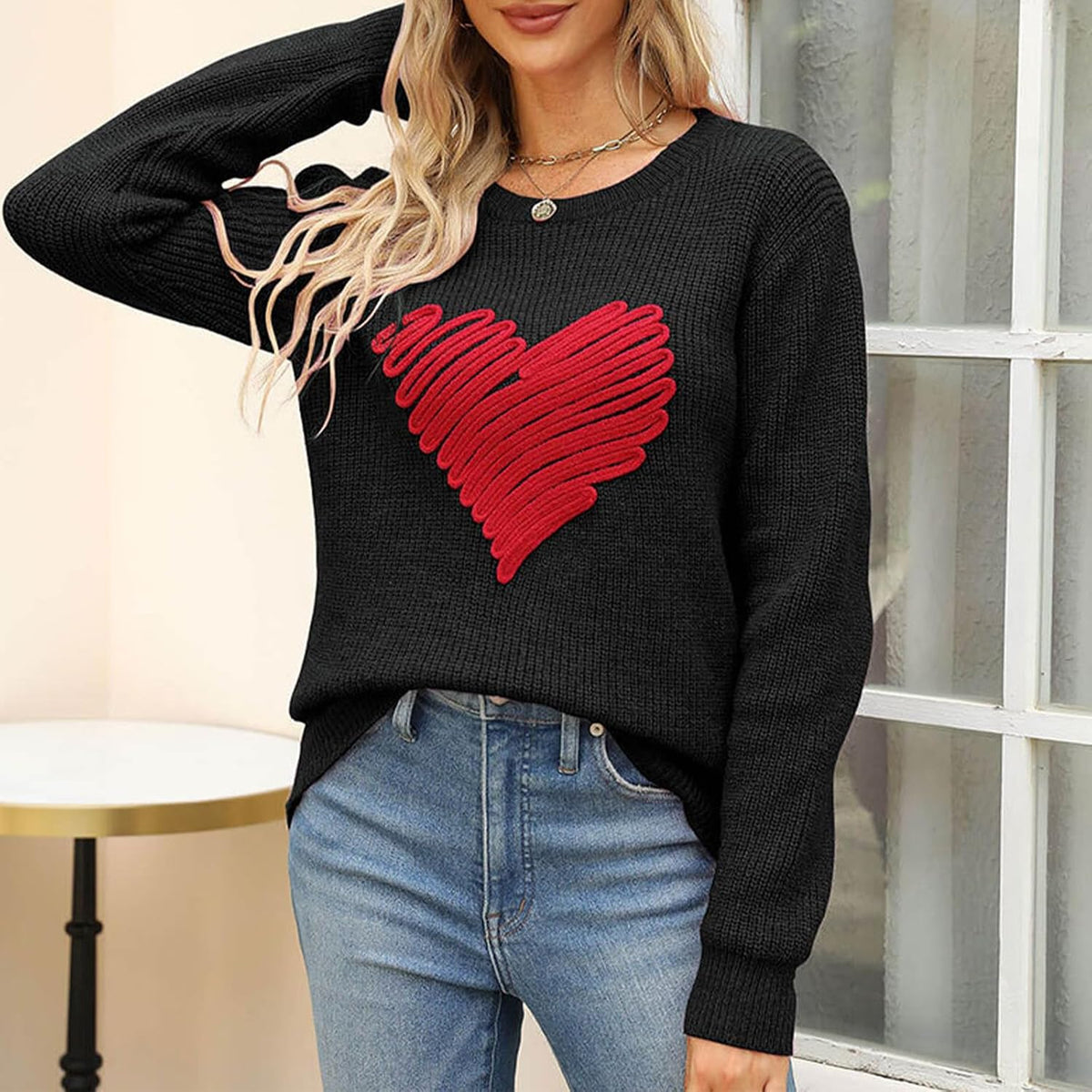 Evelyn™ | Heart-Stitched Knit Sweater