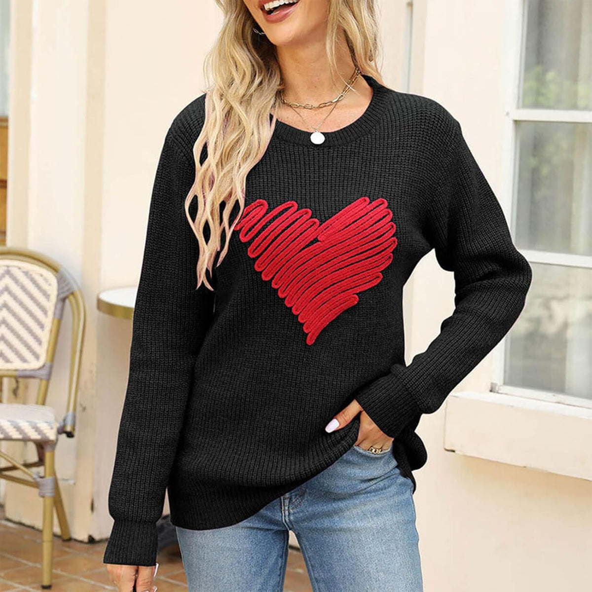 Evelyn™ | Heart-Stitched Knit Sweater
