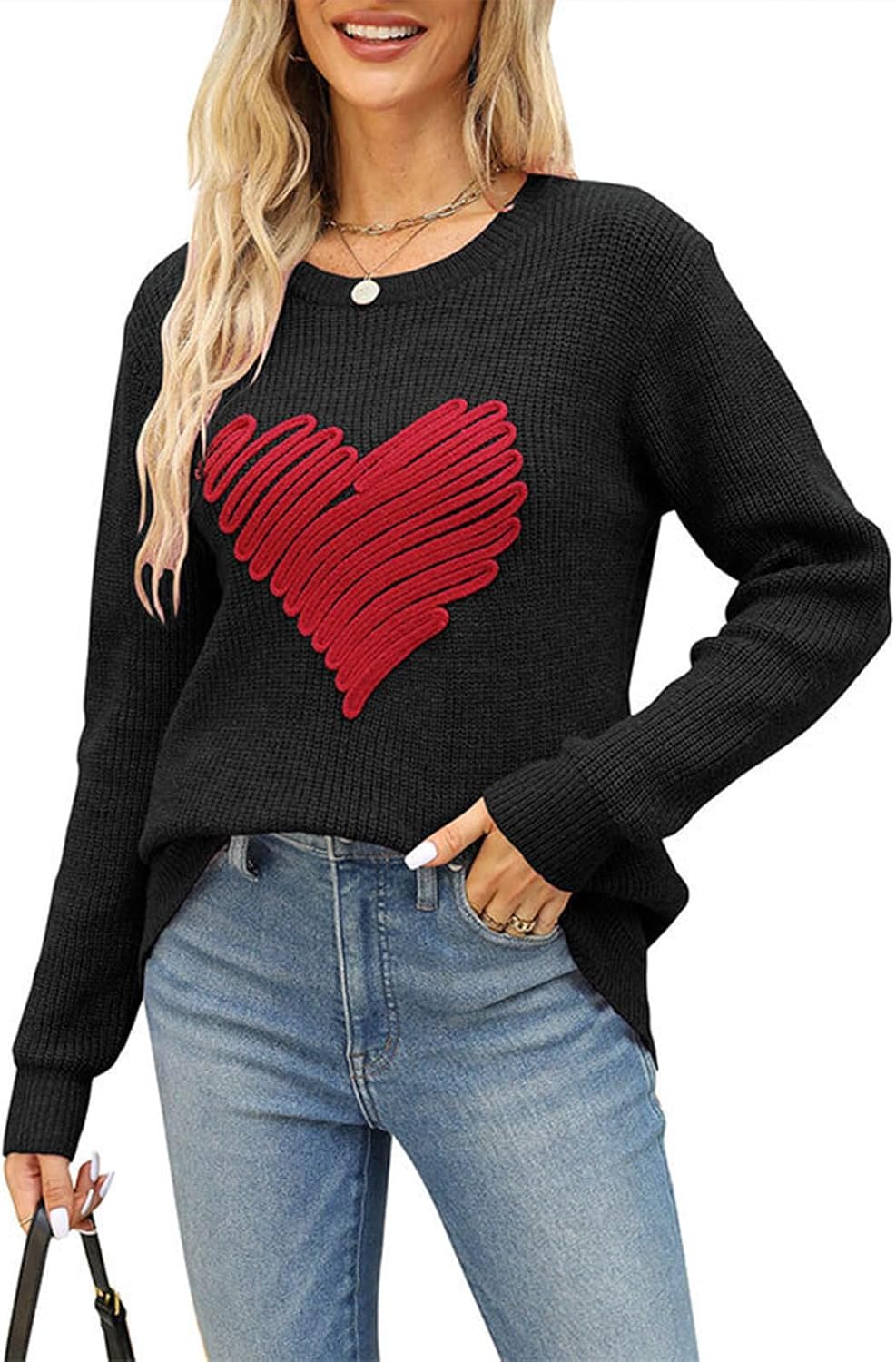 Evelyn™ | Heart-Stitched Knit Sweater
