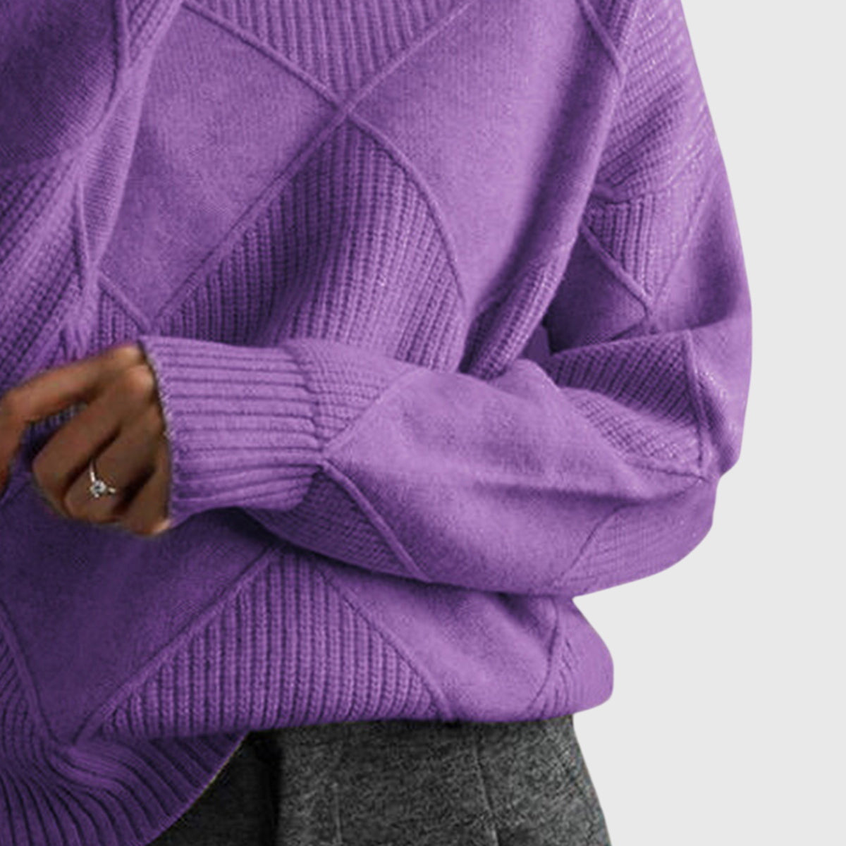 Annelise | Diamond-Knit Turtleneck