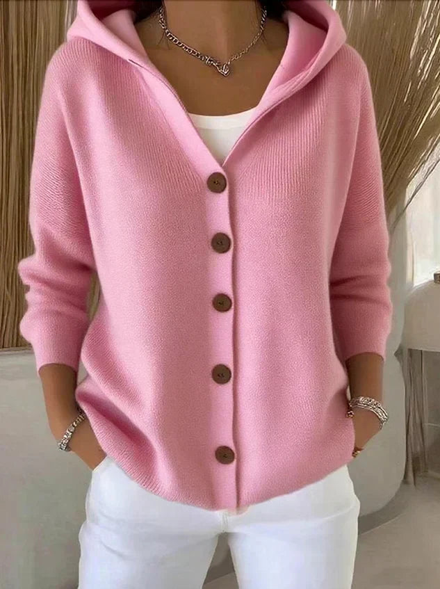 Meryl™ | Hooded Button-Front Knit Cardigan
