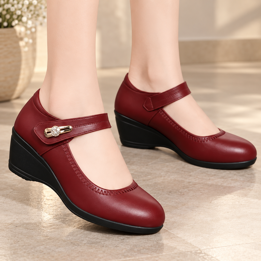 Nola™ | Orthopedic Leather Wedge Shoes