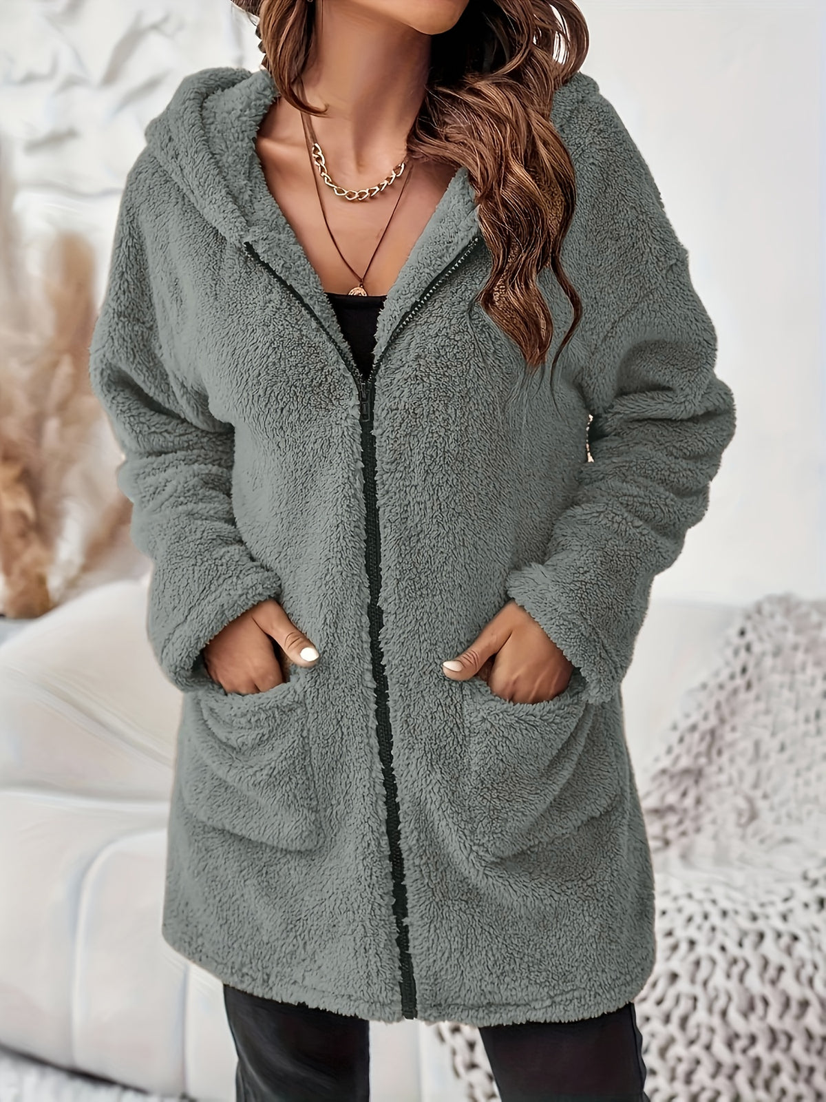 Maren™ Women’s Plus-Size Plush Hooded Coat