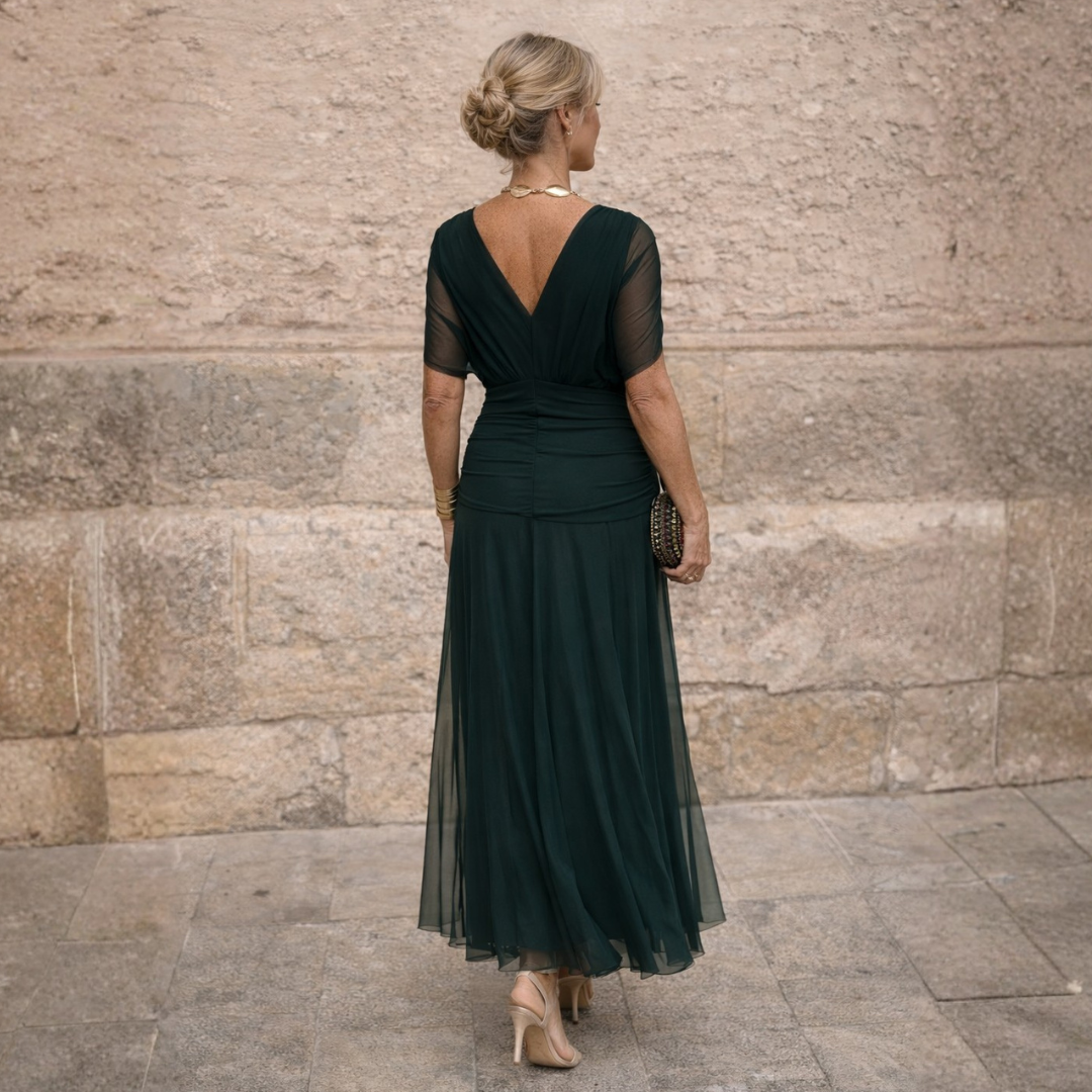 Mikaela™ | Tummy-Control Off-Shoulder Maxi Dress