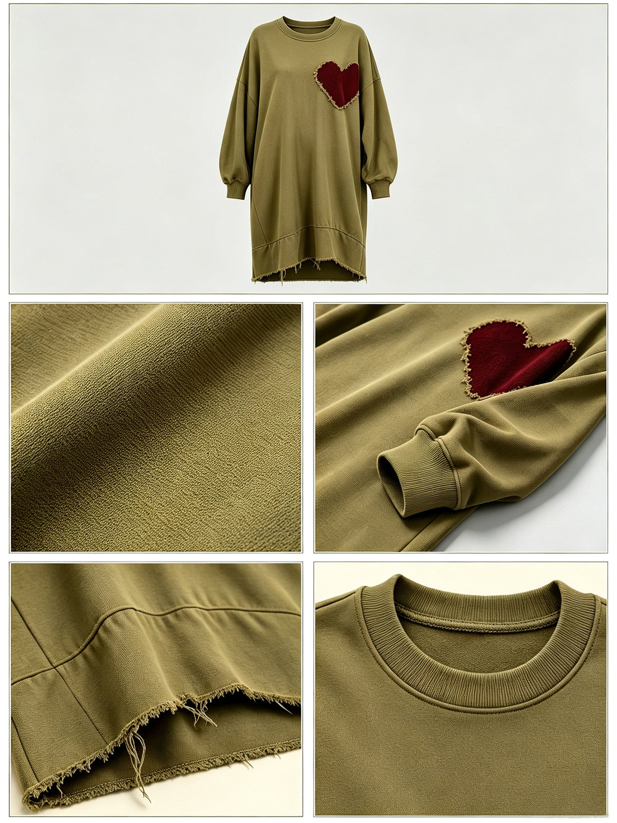 Olivia™ | Heart Sweatshirt Dress