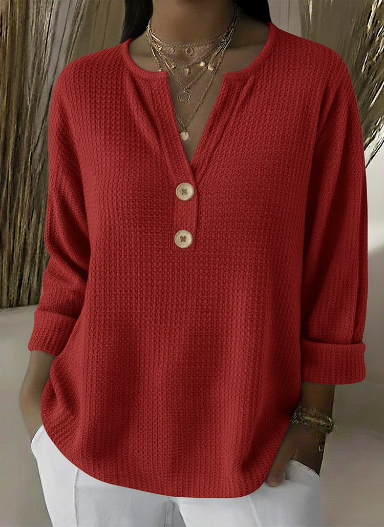 Ada™ | Buttoned Henley Top