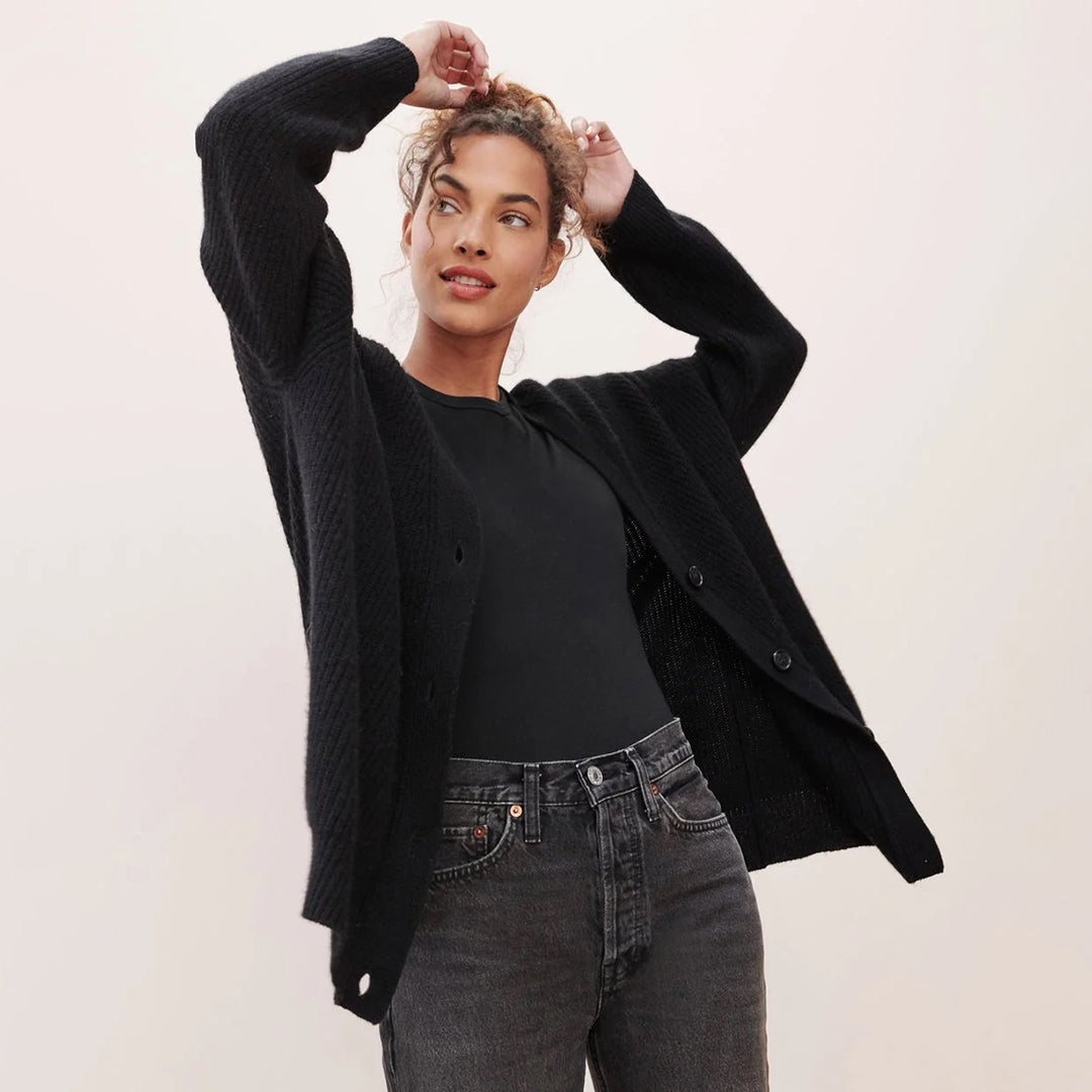 Violet | Women’s Elegant Ribbed Knit Cardigan