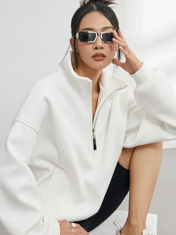 Oversized Half Zip Pullover Hoodie