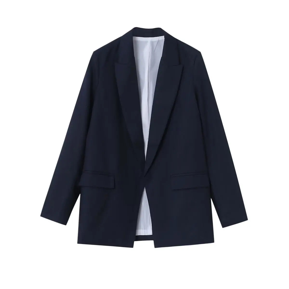 Charmchant Oversized Linen Blazer – Effortless Casual Office Style