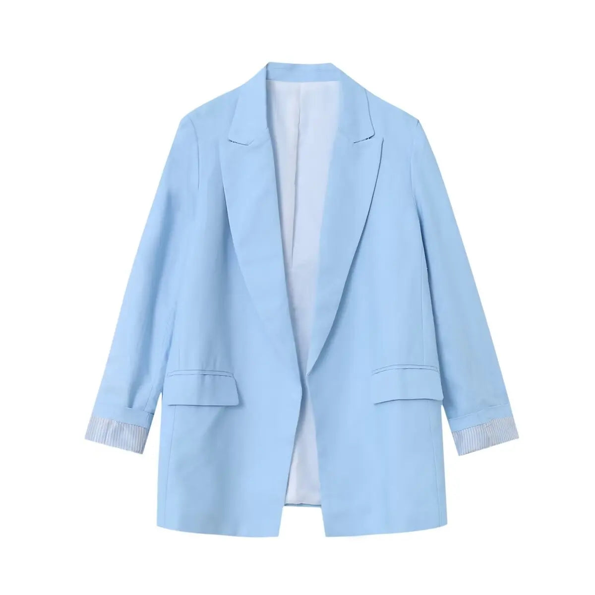 Charmchant Oversized Linen Blazer – Effortless Casual Office Style