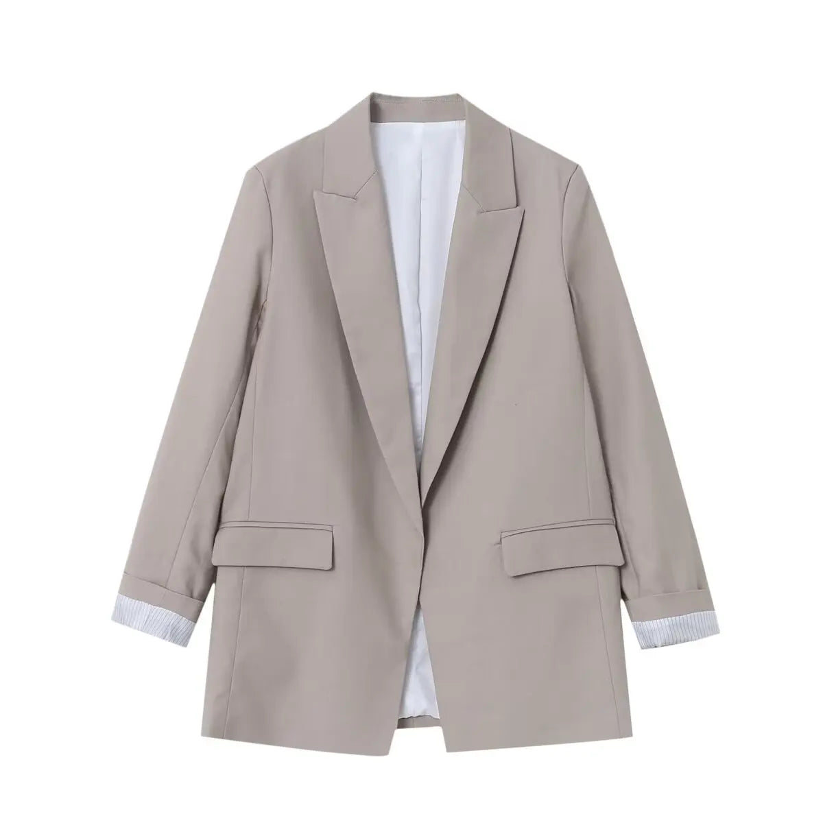 Charmchant Oversized Linen Blazer – Effortless Casual Office Style