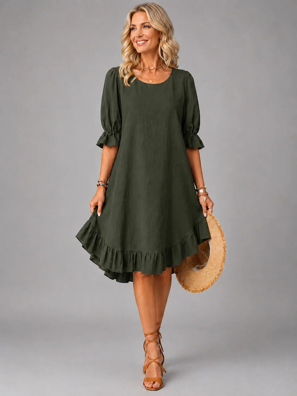 Elira™ | Relaxed Ruffle-Hem Dress