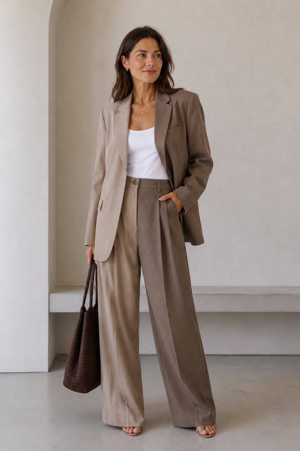VICTORIA | CONTRAST BLAZER & WIDE-LEG SET