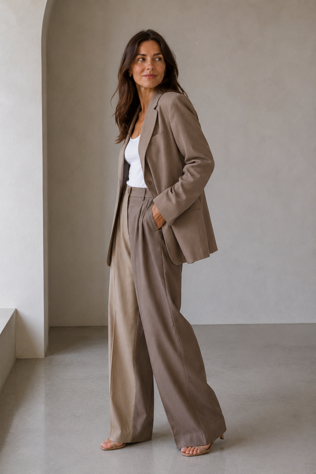 VICTORIA | CONTRAST BLAZER & WIDE-LEG SET