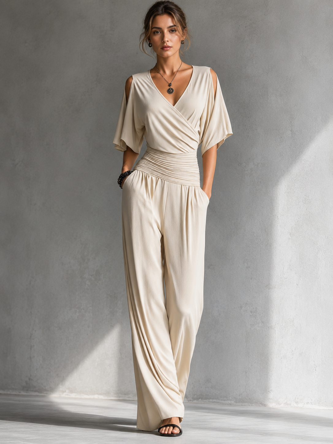 GERIKA | OFF-SHOULDER WIDE-LEG JUMPSUIT