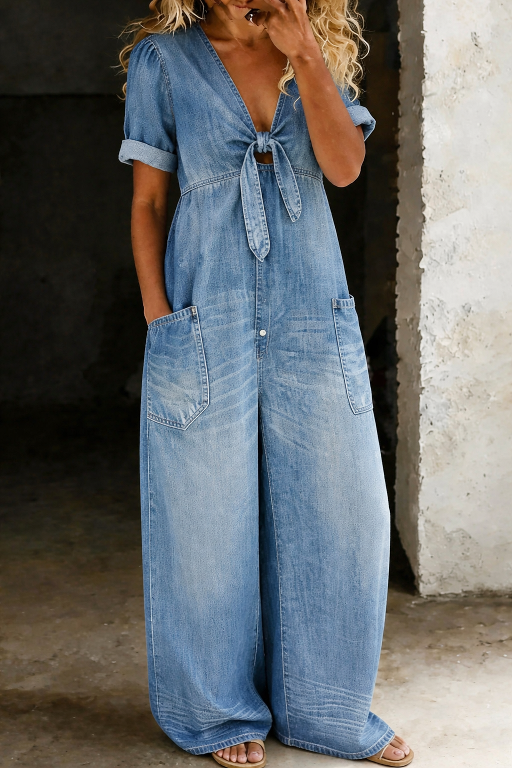MAYA | V-NECK UTILITY JUMPSUIT