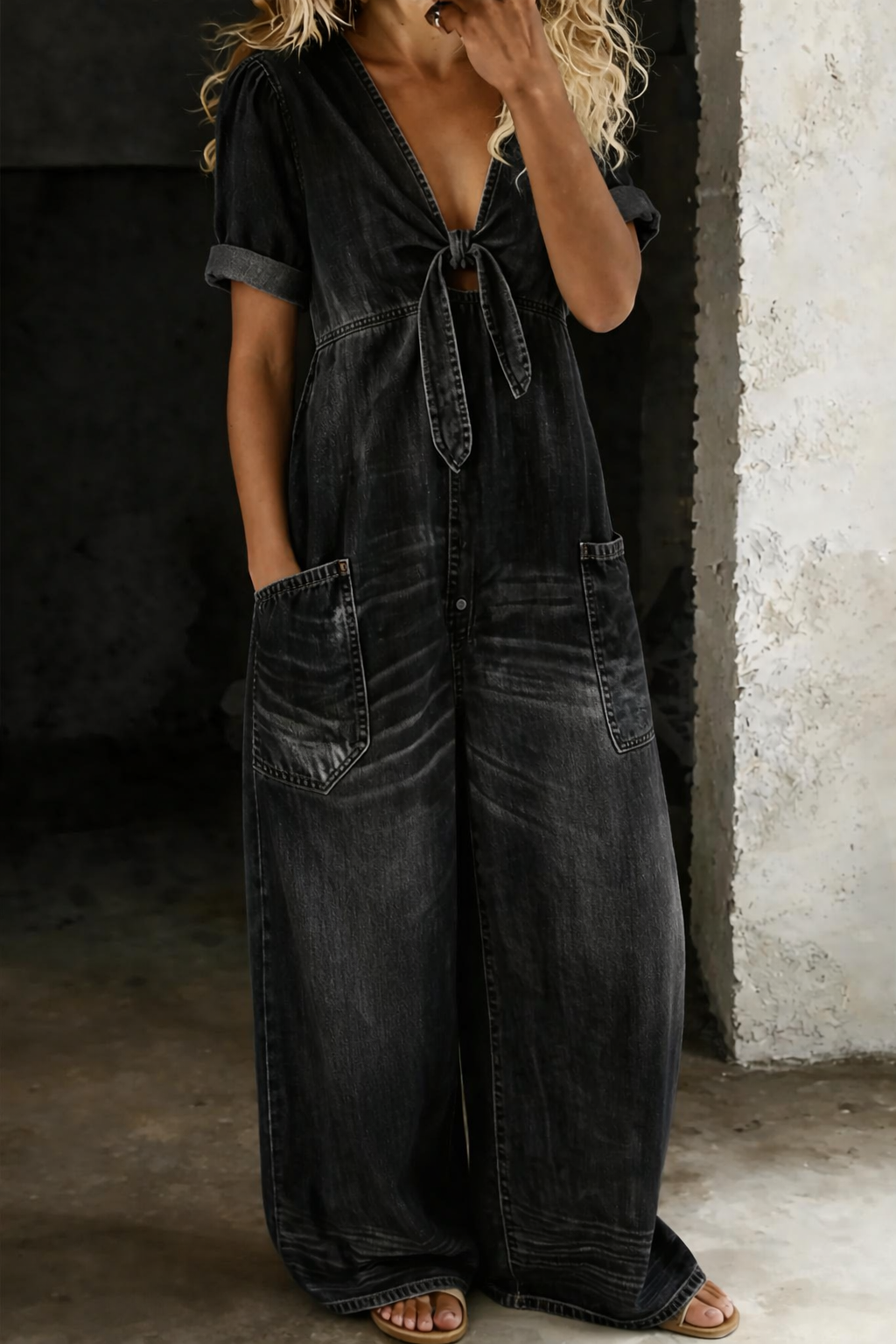 MAYA | V-NECK UTILITY JUMPSUIT