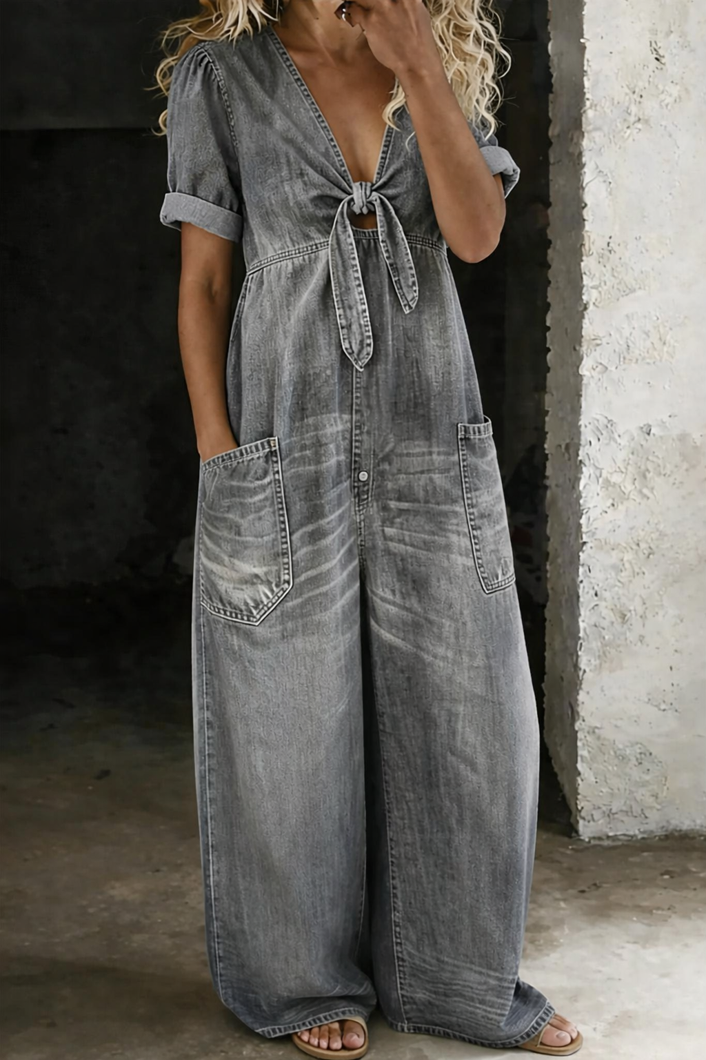MAYA | V-NECK UTILITY JUMPSUIT