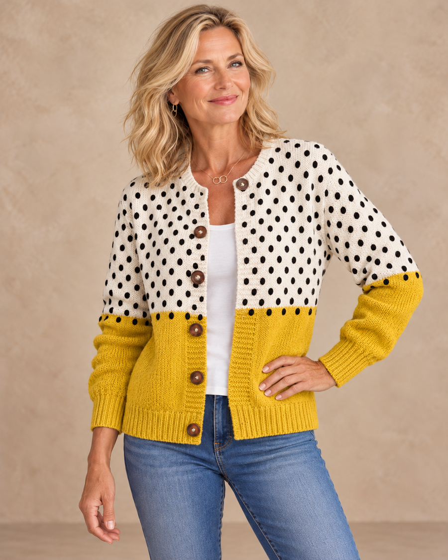 Junella™ | Vintage Print Cardigan Sweater
