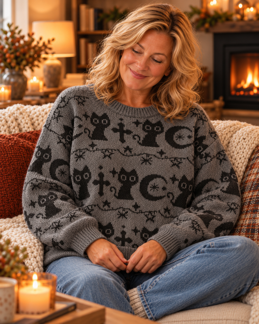 Nova | Bold Cat & Cross Sweater