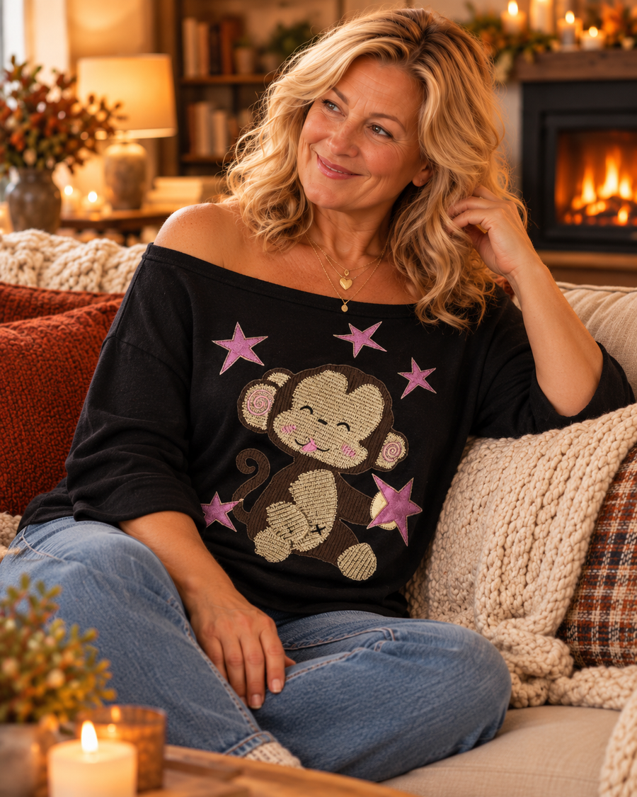 Daisy | Playful Monkey Print Tee