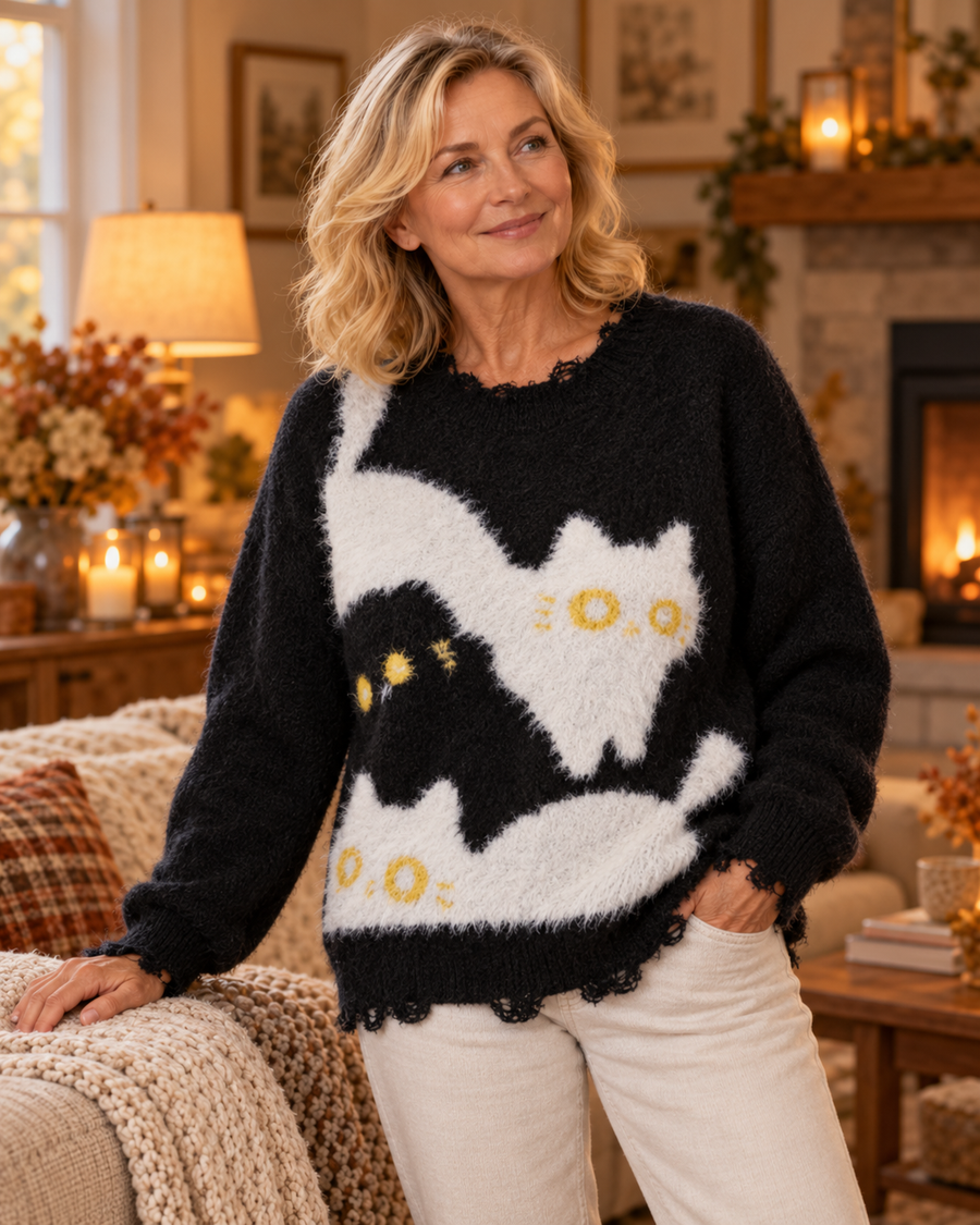 June | Color-Block Cat Sweater