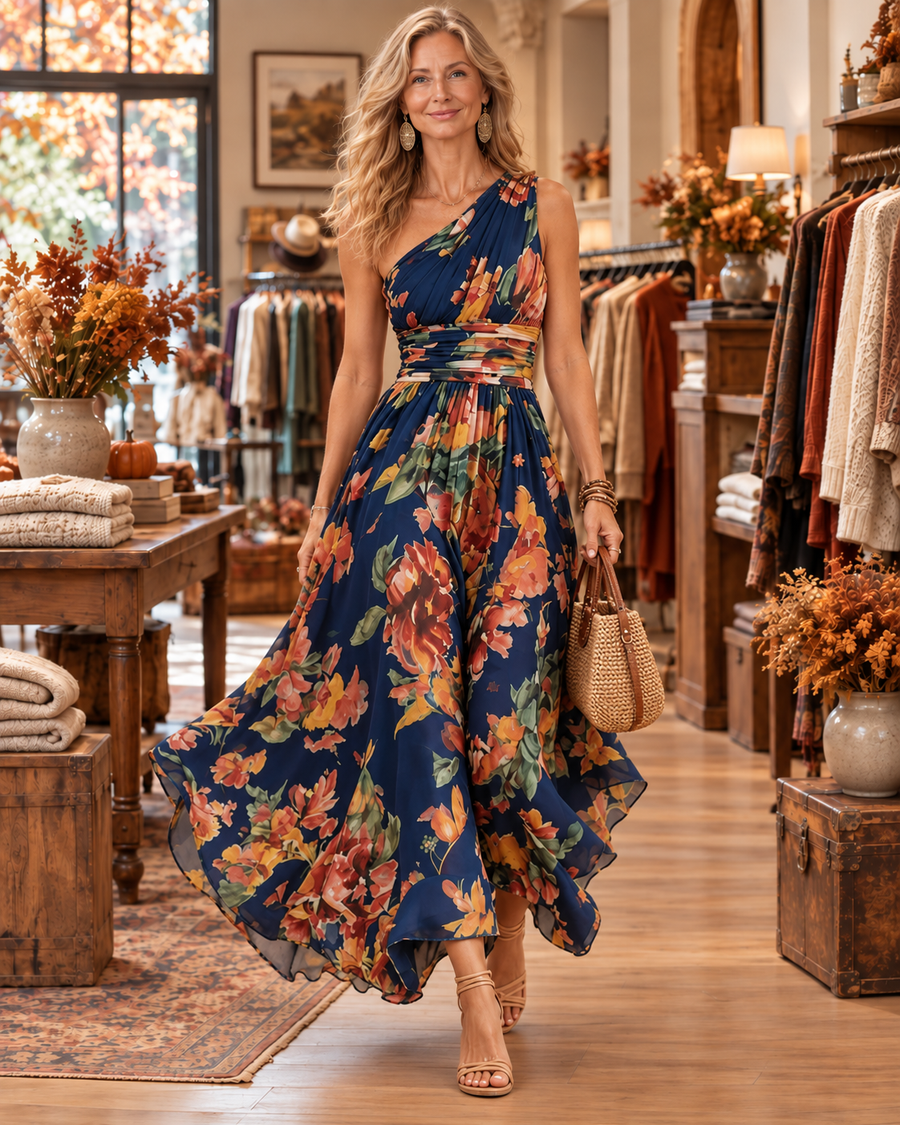 Celeste | One-Shoulder Floral Maxi