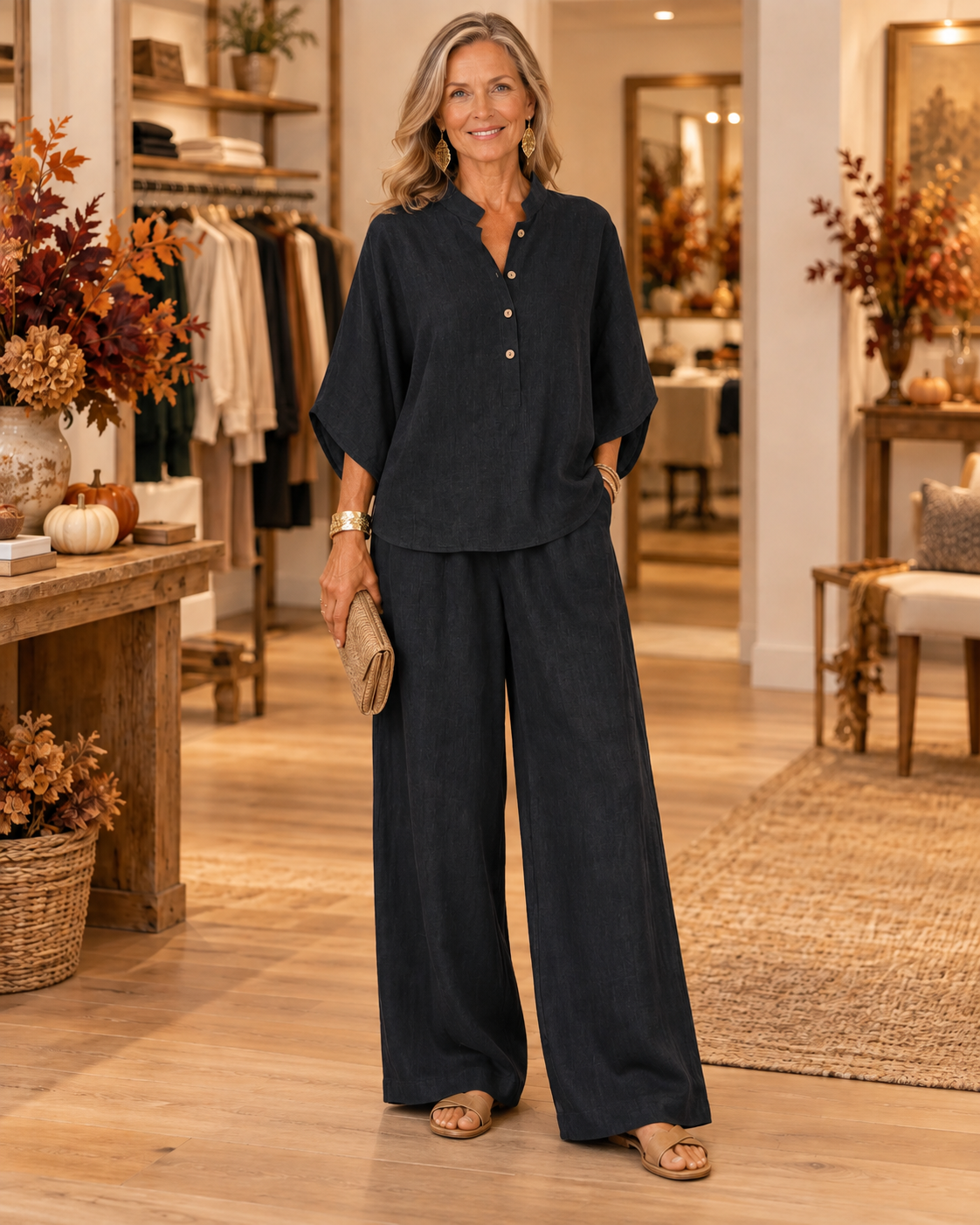 Maribel | Batwing Sleeves and Wide-Leg Pants