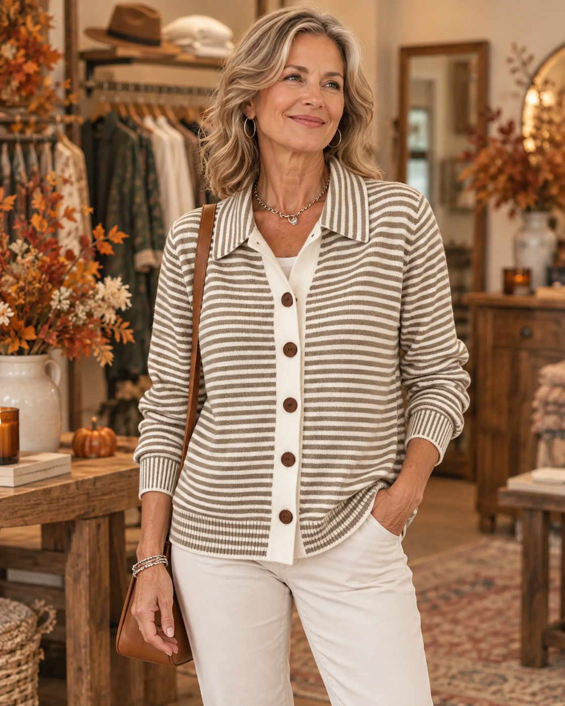 Nola™ Striped Button Cardigan